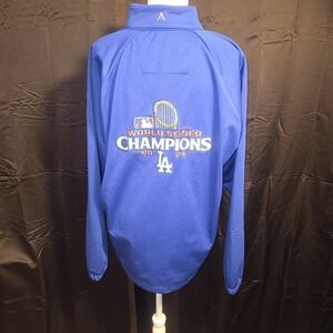 Los Angeles Dodgers 2024 World Series‎ Champs Jacket Mens L Blue White EUC